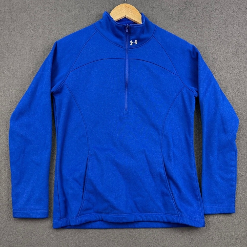 Under Armour 1/2 Zip Pullover Women's Size M Black Fleece Athletic Warm Up